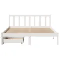 Cadre de lit sans matelas blanc 140x200 cm bois de pin massif