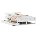 Cadre de lit sans matelas blanc 160x200 cm bois de pin massif