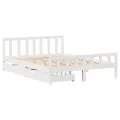 Cadre de lit sans matelas blanc 160x200 cm bois de pin massif