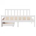 Cadre de lit sans matelas blanc 160x200 cm bois de pin massif
