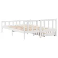 Cadre de lit sans matelas blanc 160x200 cm bois de pin massif