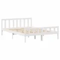 Cadre de lit sans matelas blanc 160x200 cm bois de pin massif