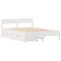 Cadre de lit sans matelas blanc 150x200 cm bois de pin massif