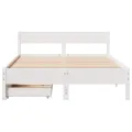 Cadre de lit sans matelas blanc 150x200 cm bois de pin massif