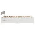 Cadre de lit sans matelas blanc 150x200 cm bois de pin massif