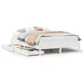 Cadre de lit sans matelas blanc 140x200 cm bois de pin massif