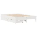 Cadre de lit sans matelas blanc 140x200 cm bois de pin massif