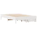 Cadre de lit sans matelas blanc 140x200 cm bois de pin massif