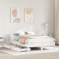 Cadre de lit sans matelas blanc 160x200 cm bois de pin massif