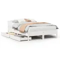 Cadre de lit sans matelas blanc 160x200 cm bois de pin massif