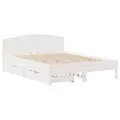 Cadre de lit sans matelas blanc 160x200 cm bois de pin massif