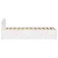 Cadre de lit sans matelas blanc 160x200 cm bois de pin massif