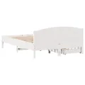 Cadre de lit sans matelas blanc 160x200 cm bois de pin massif