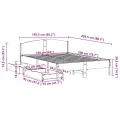 Cadre de lit sans matelas blanc 160x200 cm bois de pin massif