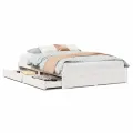 Cadre de lit sans matelas blanc 140x200 cm bois de pin massif