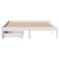 Cadre de lit sans matelas blanc 160x200 cm bois de pin massif