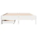 Cadre de lit sans matelas blanc 160x200 cm bois de pin massif