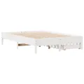 Cadre de lit sans matelas blanc 160x200 cm bois de pin massif
