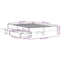 Cadre de lit sans matelas blanc 160x200 cm bois de pin massif