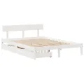 Cadre de lit sans matelas blanc 160x200 cm bois de pin massif