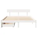 Cadre de lit sans matelas blanc 160x200 cm bois de pin massif