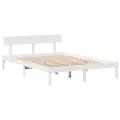 Cadre de lit sans matelas blanc 160x200 cm bois de pin massif