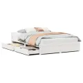 Cadre de lit sans matelas blanc 140x200 cm bois de pin massif