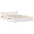 Cadre de lit sans matelas blanc 140x200 cm bois de pin massif