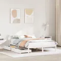 Cadre de lit sans matelas blanc 140x200 cm bois de pin massif