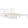 Cadre de lit sans matelas blanc 140x200 cm bois de pin massif