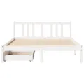 Cadre de lit sans matelas blanc 140x200 cm bois de pin massif