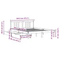 Cadre de lit sans matelas blanc 140x200 cm bois de pin massif
