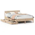 Cadre de lit sans matelas 160x200 cm bois massif de pin
