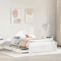 Cadre de lit sans matelas blanc 120x200 cm bois de pin massif