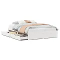 Cadre de lit sans matelas blanc 120x200 cm bois de pin massif