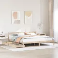 Cadre de lit sans matelas 200x200 cm bois massif de pin