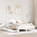 Cadre de lit sans matelas blanc 120x200 cm bois de pin massif