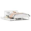 Cadre de lit sans matelas blanc 120x200 cm bois de pin massif