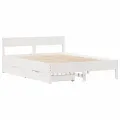 Cadre de lit sans matelas blanc 120x200 cm bois de pin massif
