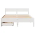 Cadre de lit sans matelas blanc 120x200 cm bois de pin massif