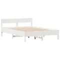 Cadre de lit sans matelas blanc 120x200 cm bois de pin massif