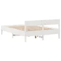 Cadre de lit sans matelas blanc 120x200 cm bois de pin massif