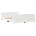 Cadre de lit sans matelas blanc 140x200 cm bois de pin massif