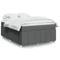 cadre de lit avec matelas Gris foncé 140x190cm Tissu