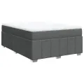 cadre de lit avec matelas Gris foncé 140x190cm Tissu