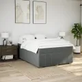 cadre de lit avec matelas Gris foncé 140x190cm Tissu