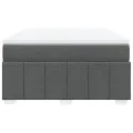 cadre de lit avec matelas Gris foncé 140x190cm Tissu