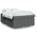 cadre de lit avec matelas Gris foncé 140x200cm Tissu