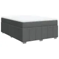 cadre de lit avec matelas Gris foncé 140x200cm Tissu