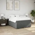 cadre de lit avec matelas Gris foncé 140x200cm Tissu